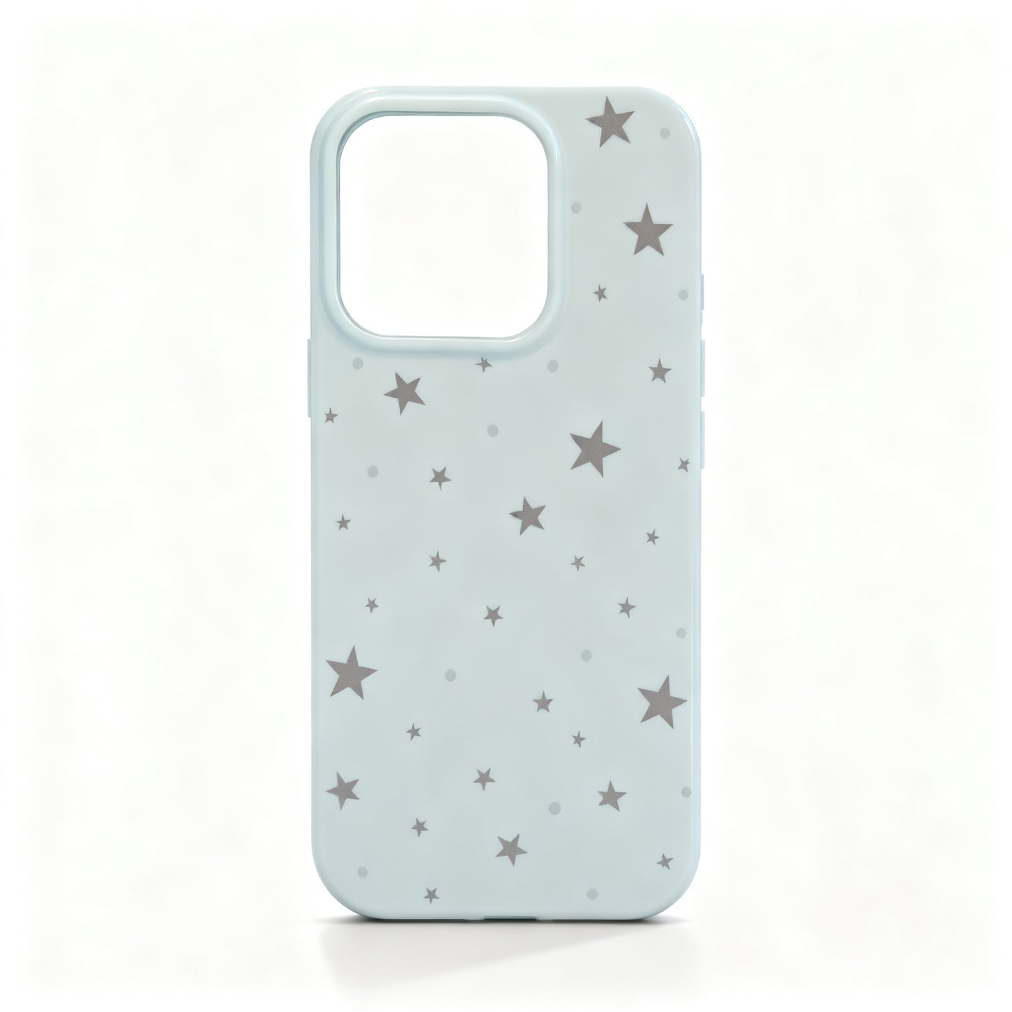 Soft Gray Star Glossy Phone Case for iPhone