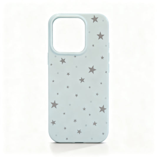 Soft Gray Star Glossy Phone Case for iPhone