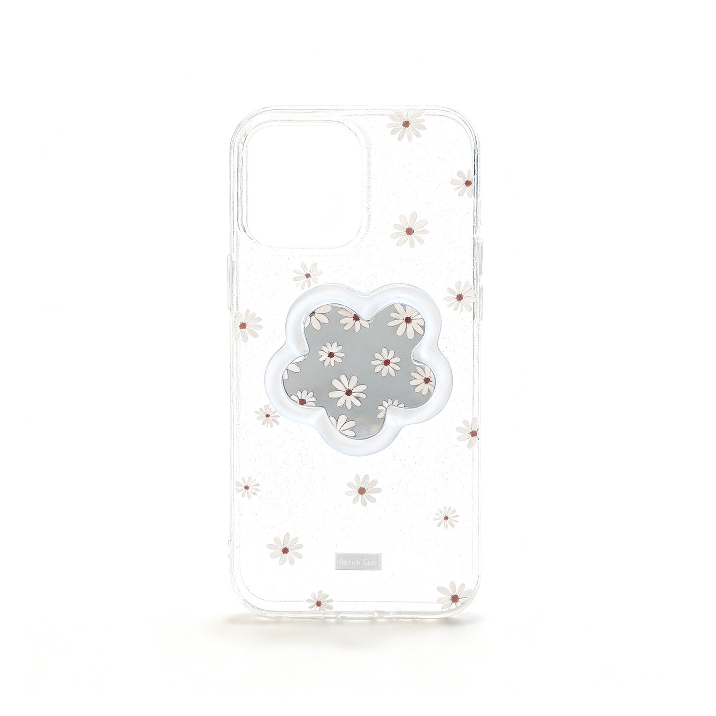 Blue Floral Mirror Stand Phone Case for iPhone