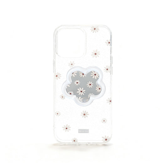 Blue Floral Mirror Stand Phone Case for iPhone