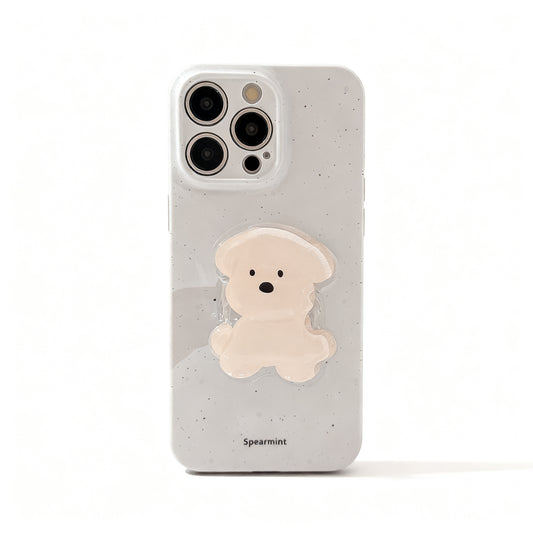 Cute Korean Style Dog Stand Phone Case for iPhone