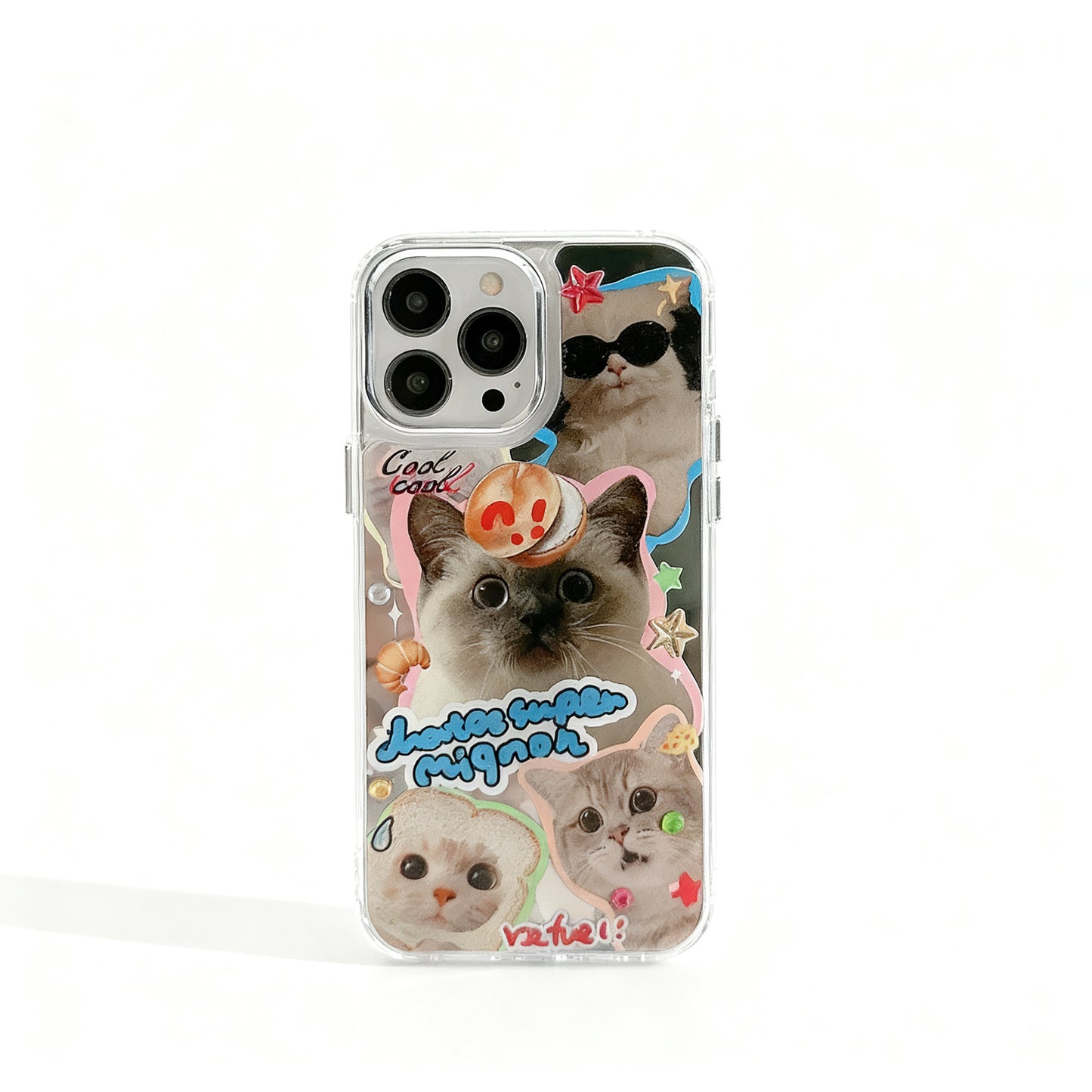 Cute Cat and Dog Glossy Phone Case for iPhone