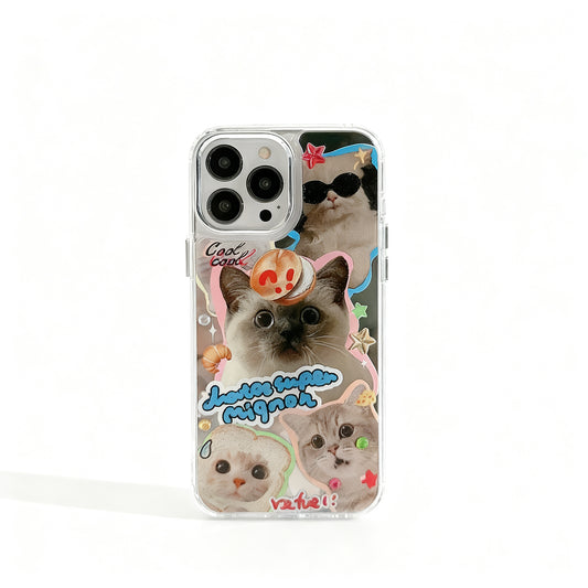 Cute Cat and Dog Glossy Phone Case for iPhone