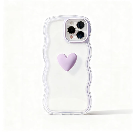 Candy Color Wave Heart Phone Case for iPhone