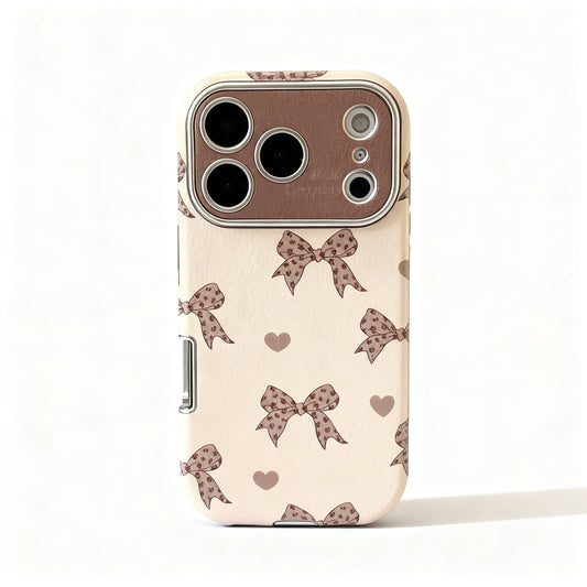Vintage Leopard Bow Soft Phone Case for iPhone