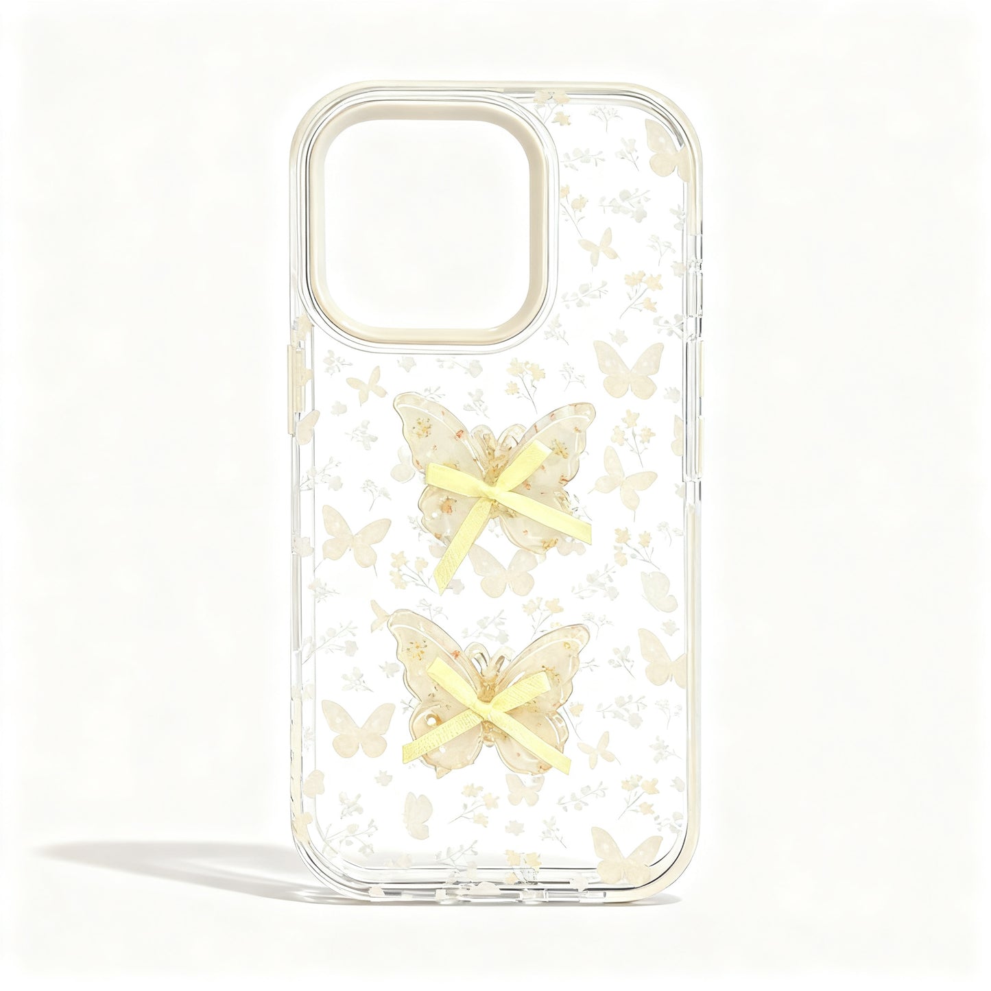 Soft Pink Floral Butterfly Phone Case for iPhone