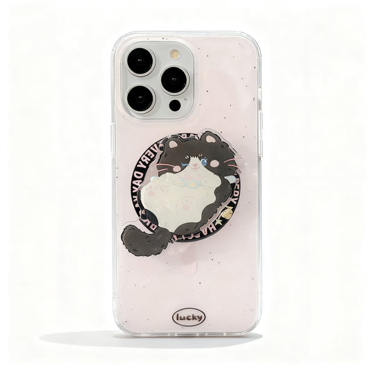 Cute Multicolor Cat Design Magnetic Stand Phone Case for iPhone
