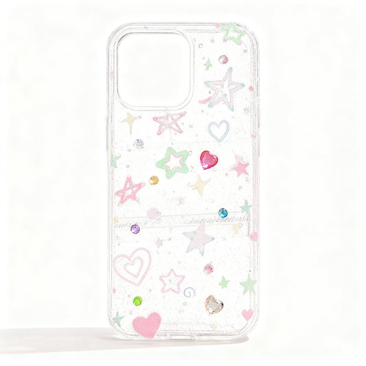 Korean Style Colorful Star Glitter Phone Case for iPhone