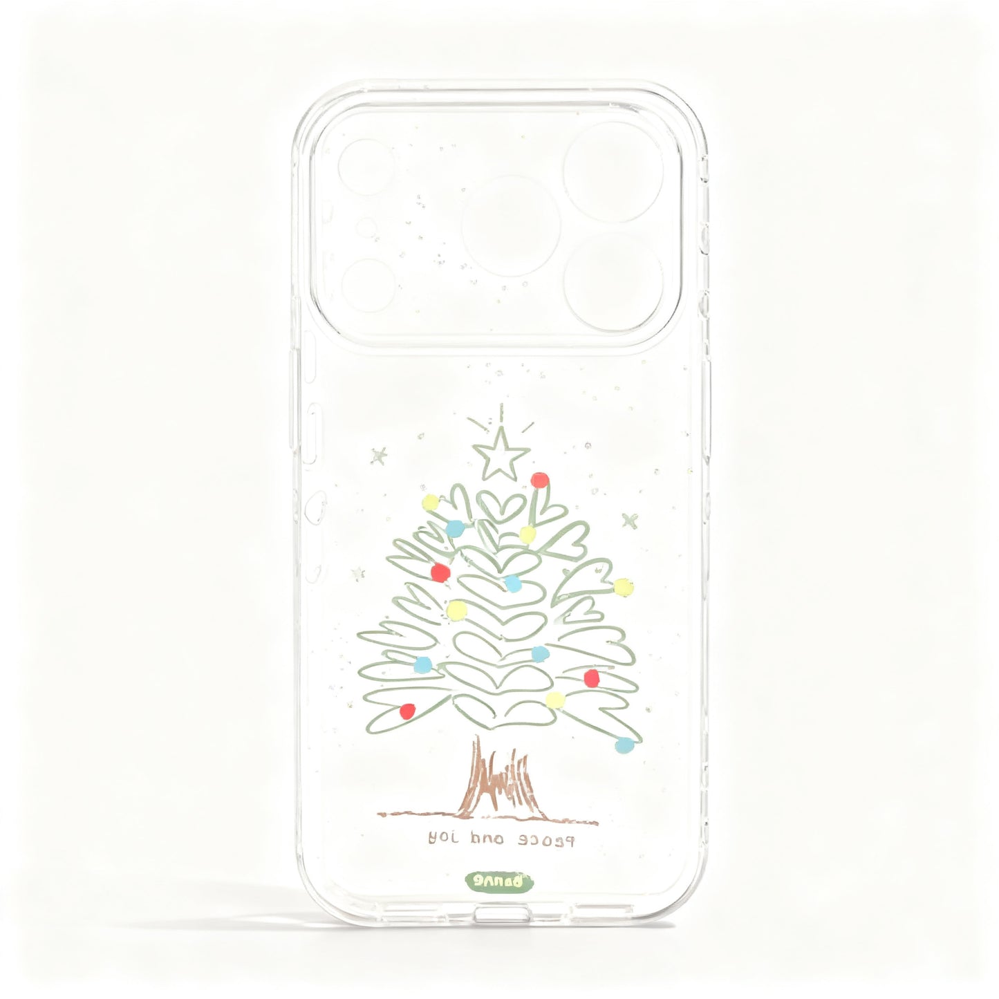 Clear Graffiti Christmas Tree Soft Phone Case for iPhone