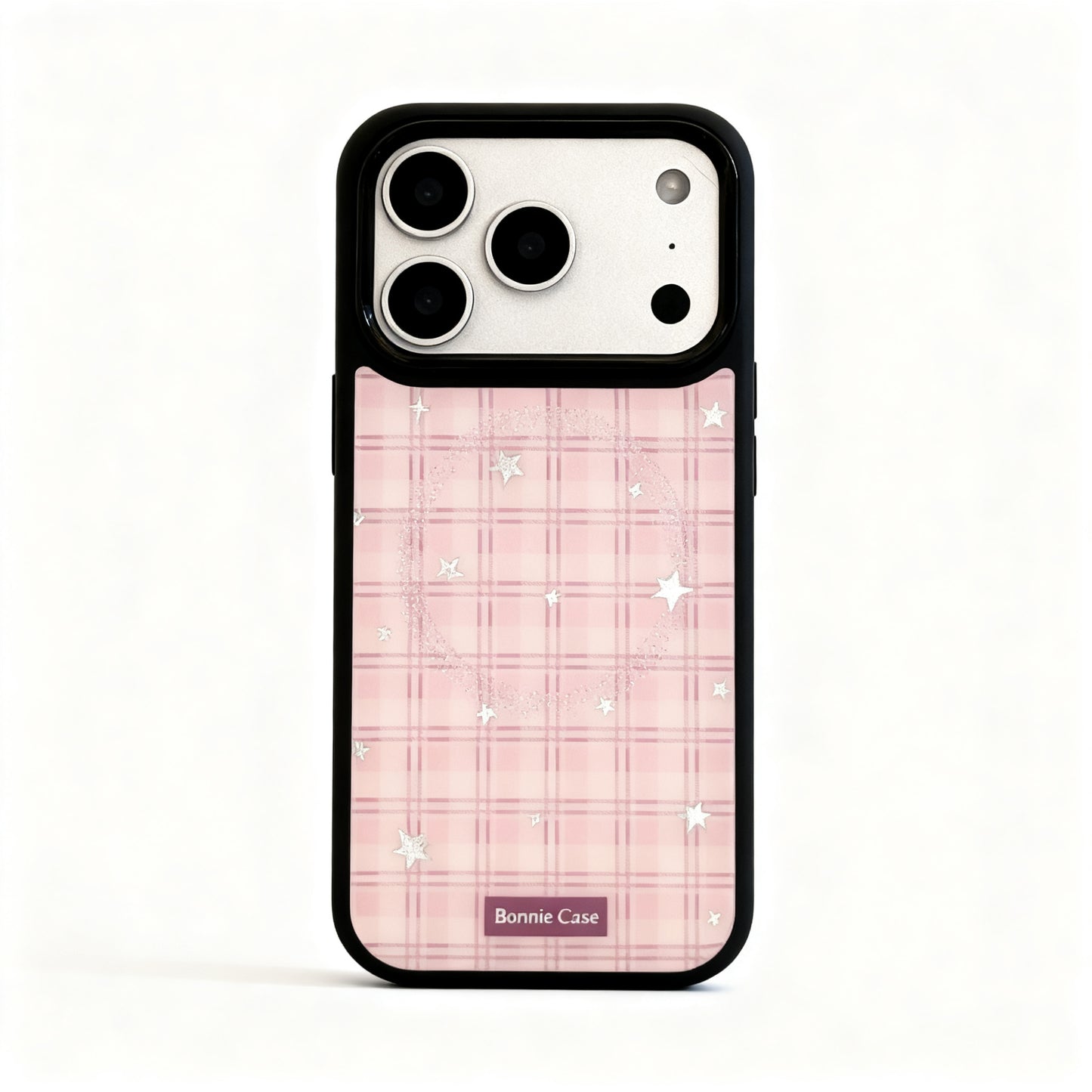 Gold Plaid Dog Design Magnetic Stand Phone Case for iPhone