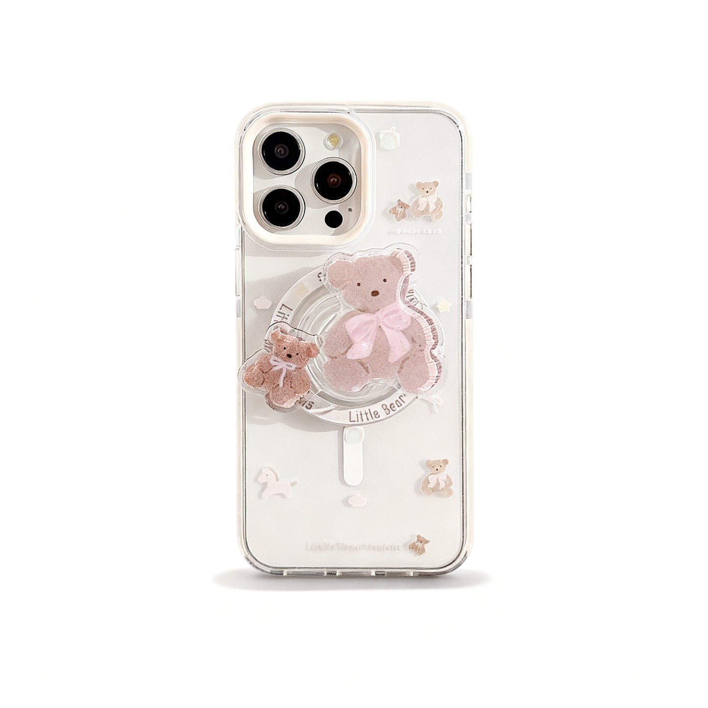 Cute Bear Magnetic Stand Phone Case for iPhone