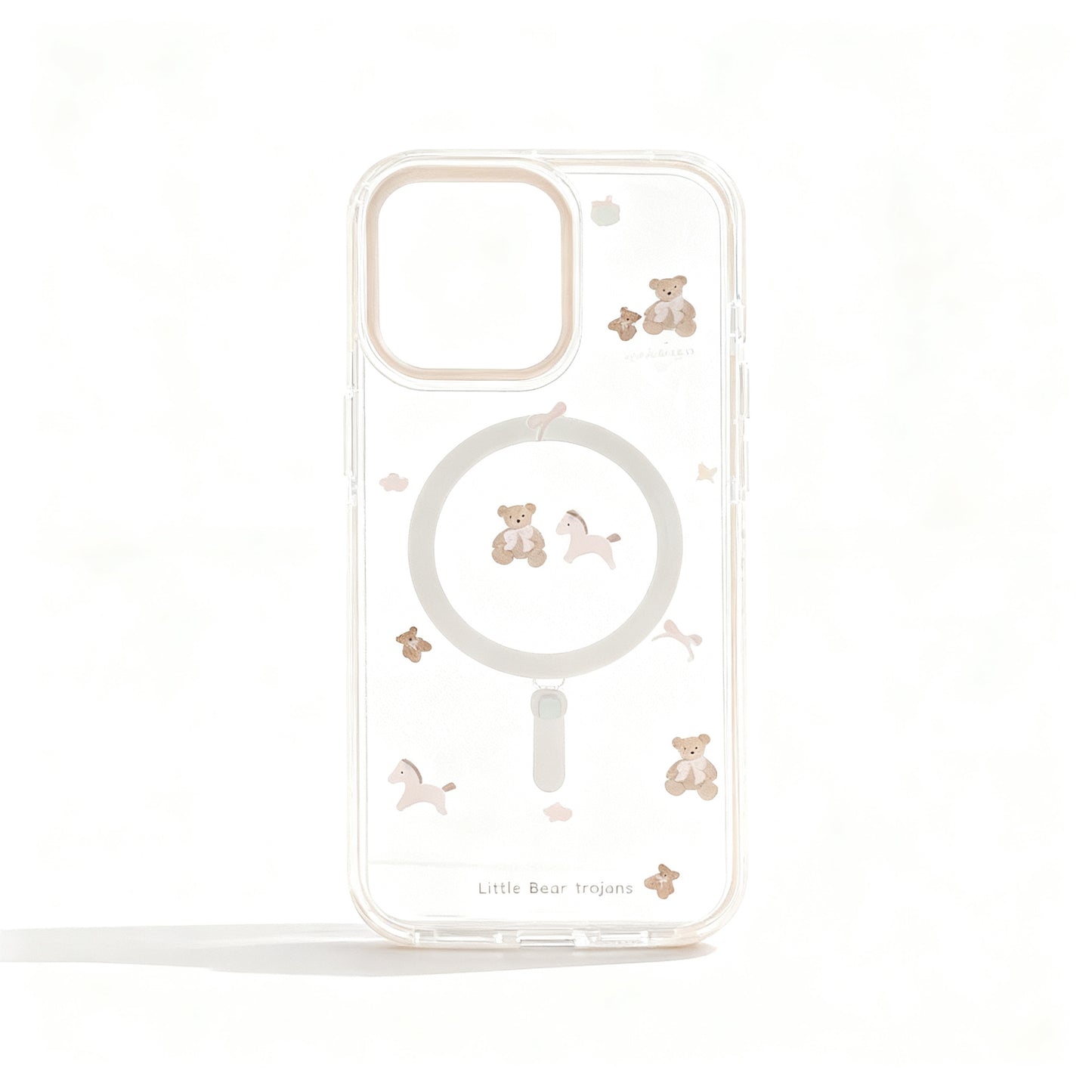 Cute Bear Magnetic Stand Phone Case for iPhone