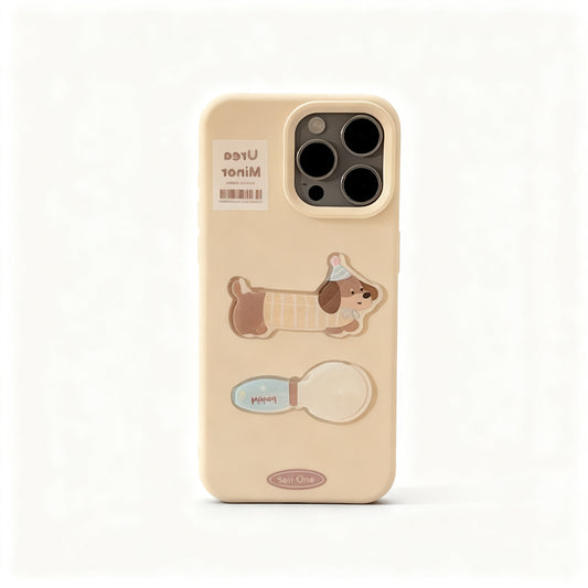 Cute Dog Spoon Soft Phone Case for iPhone