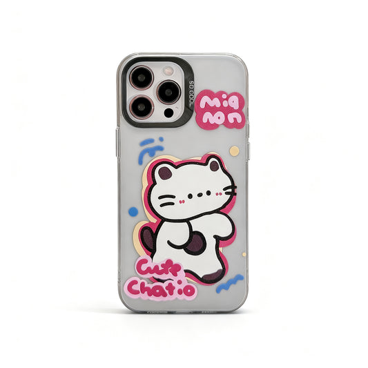 Cute Cat and Dog Cartoon Shockproof Phone Case for iPhone