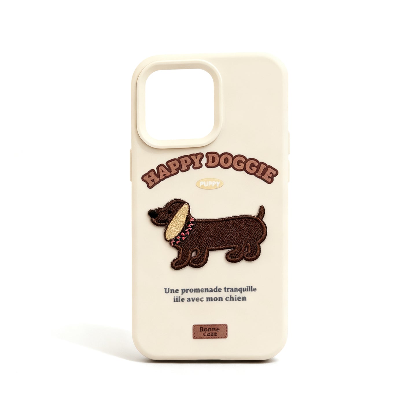 Cute Dachshund Embroidered Soft Phone Case for iPhone