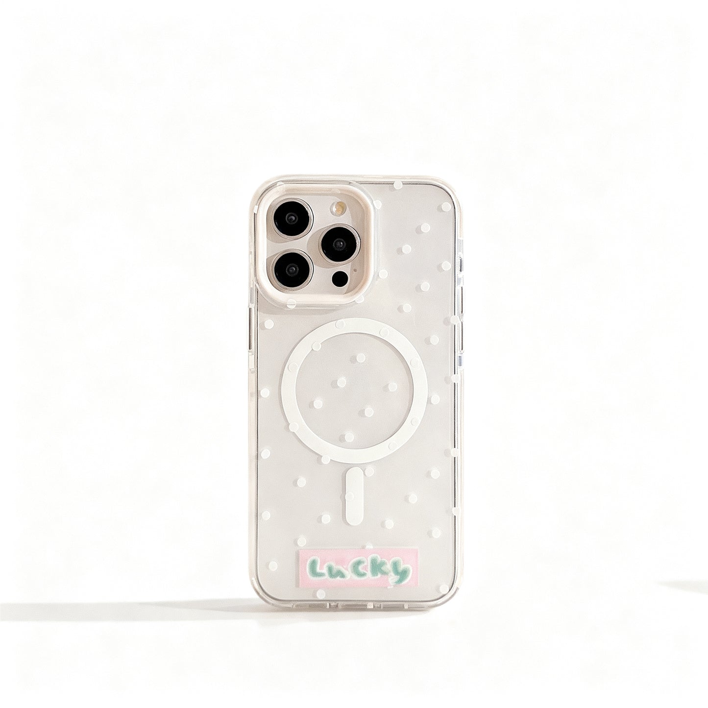 Cute Bear Polka Dot Clear Phone Case for iPhone