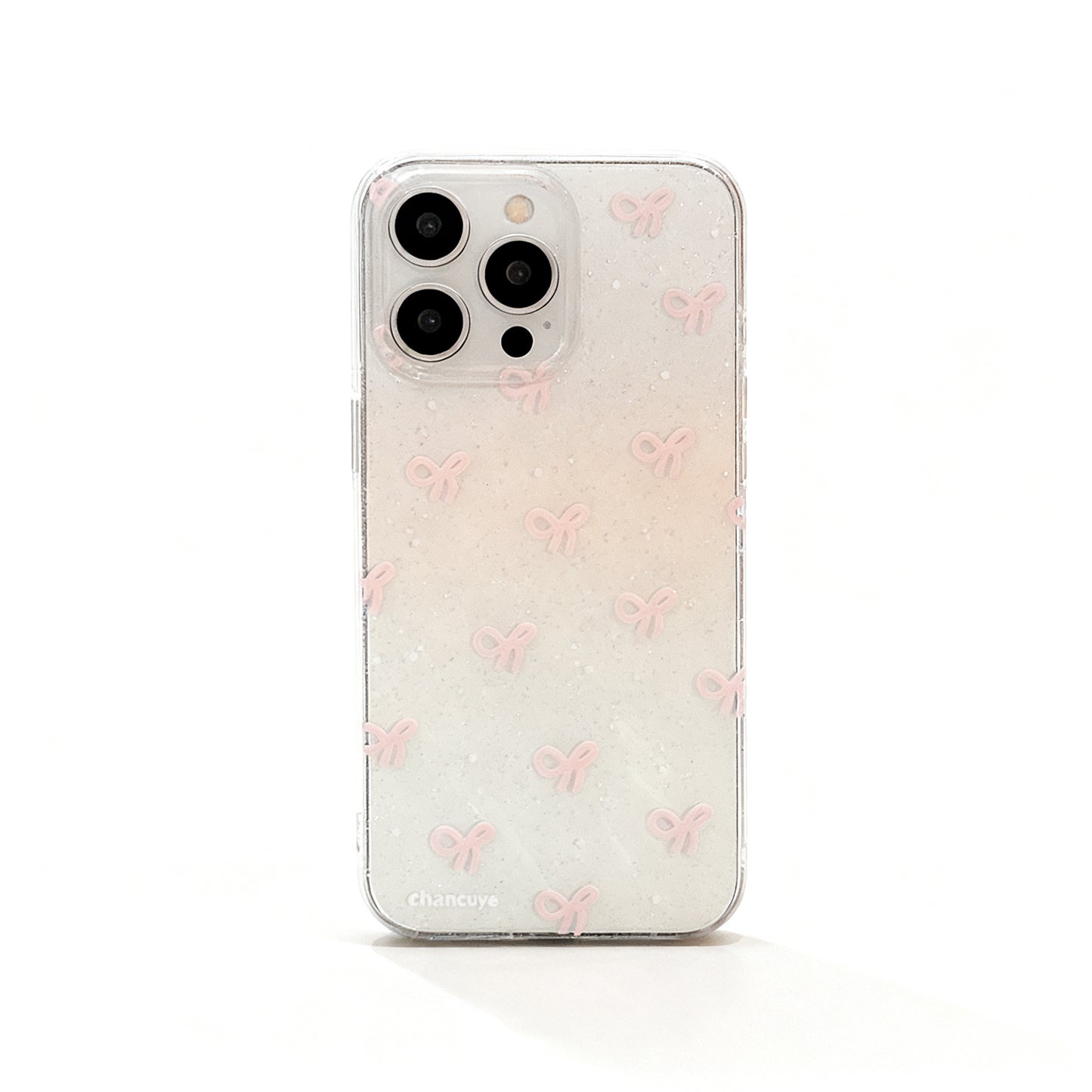 Pink Bow Glitter Phone Case with Stand for iPhone