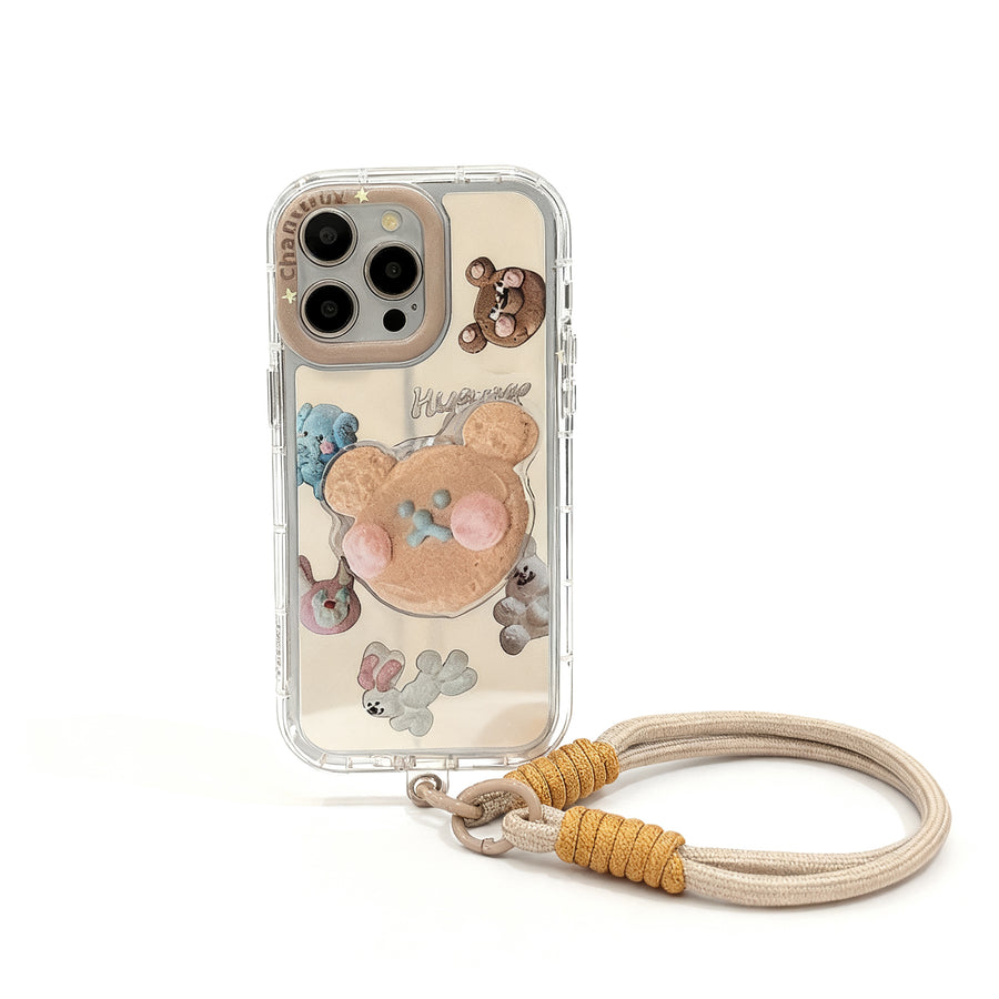 Cute Cookie Bear Stand Phone Case for iPhone