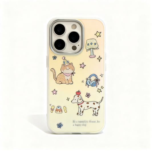 Cute Gold Pet Design Soft Phone Case for iPhone