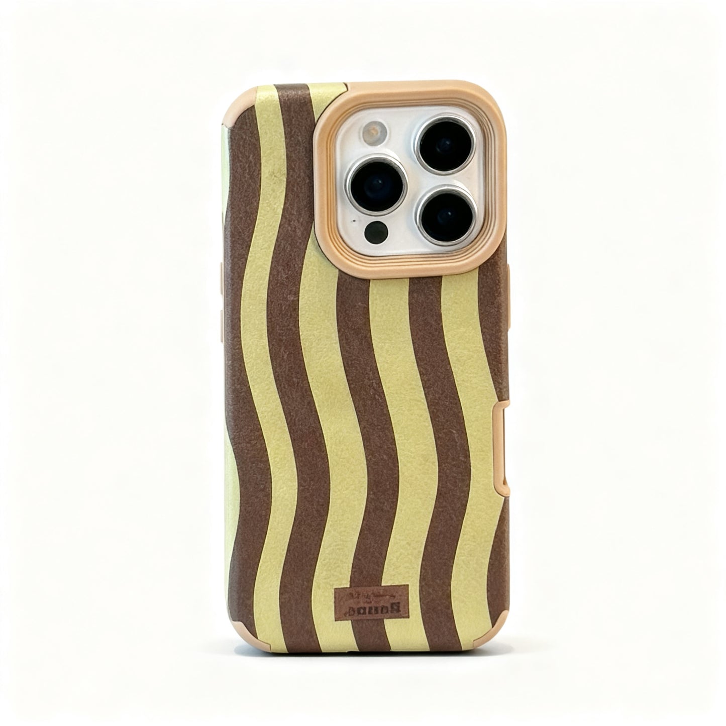 Vintage Striped Leather Phone Case for iPhone