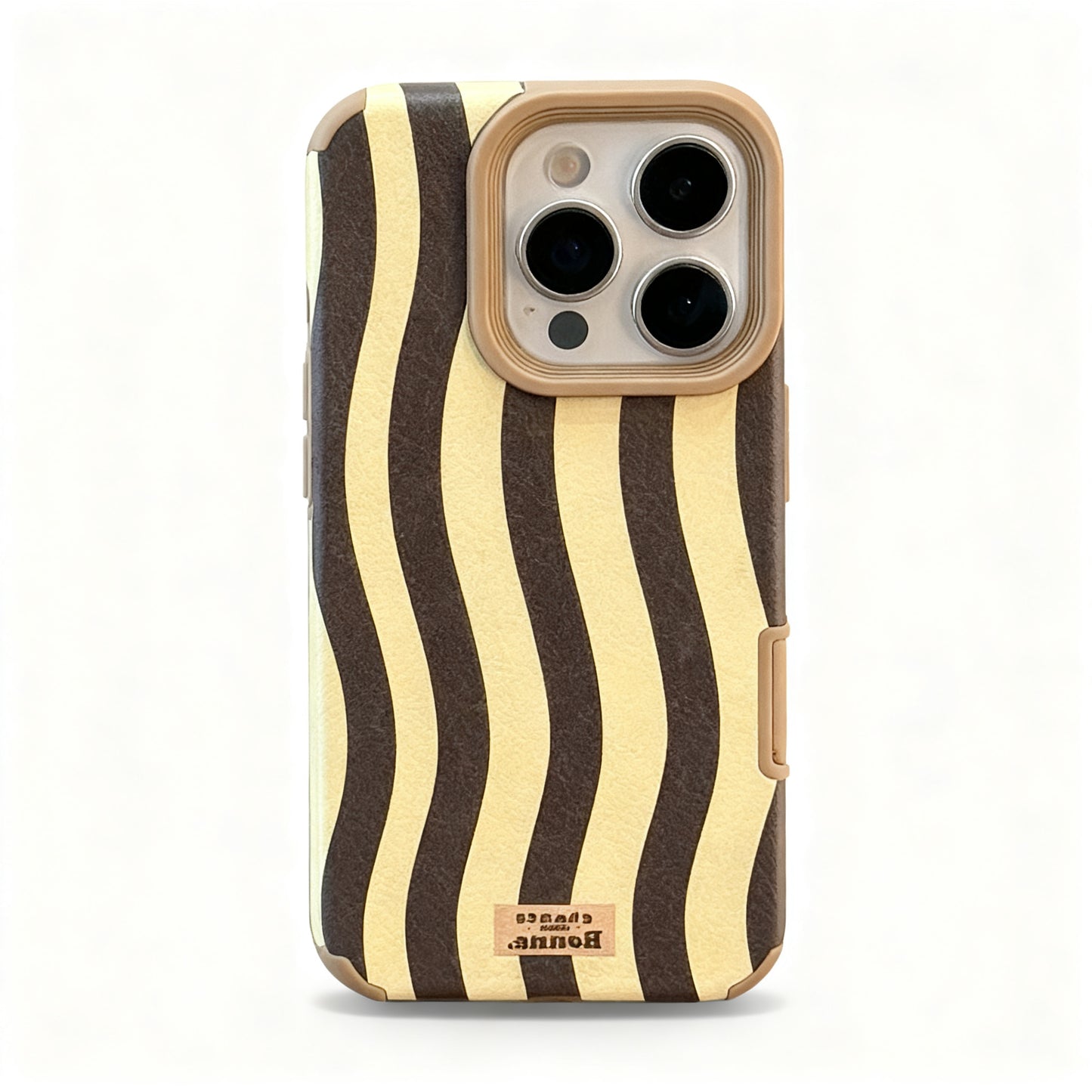 Vintage Striped Leather Phone Case for iPhone