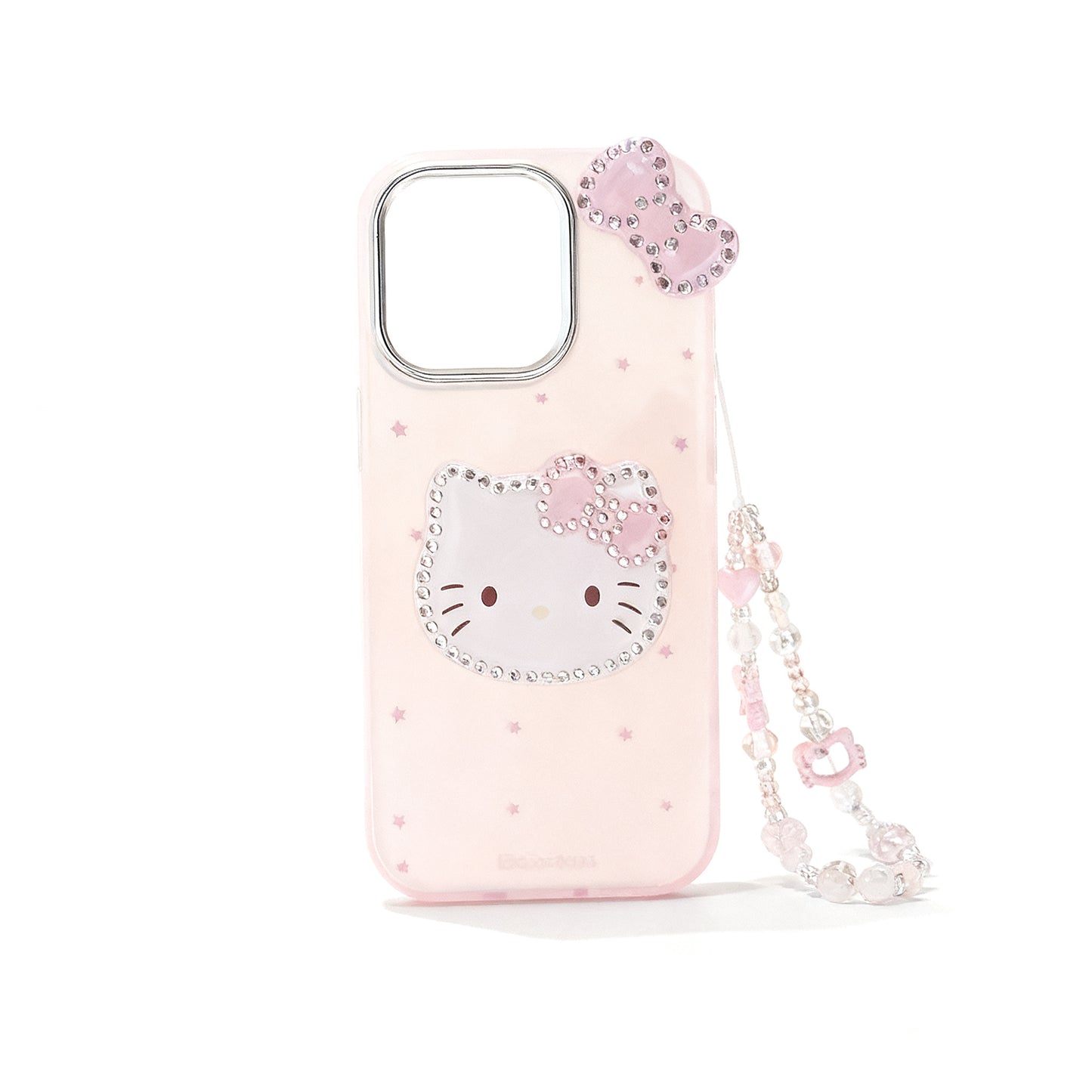 Pink Cartoon Laser Glitter Phone Case with Lanyard for iPhone