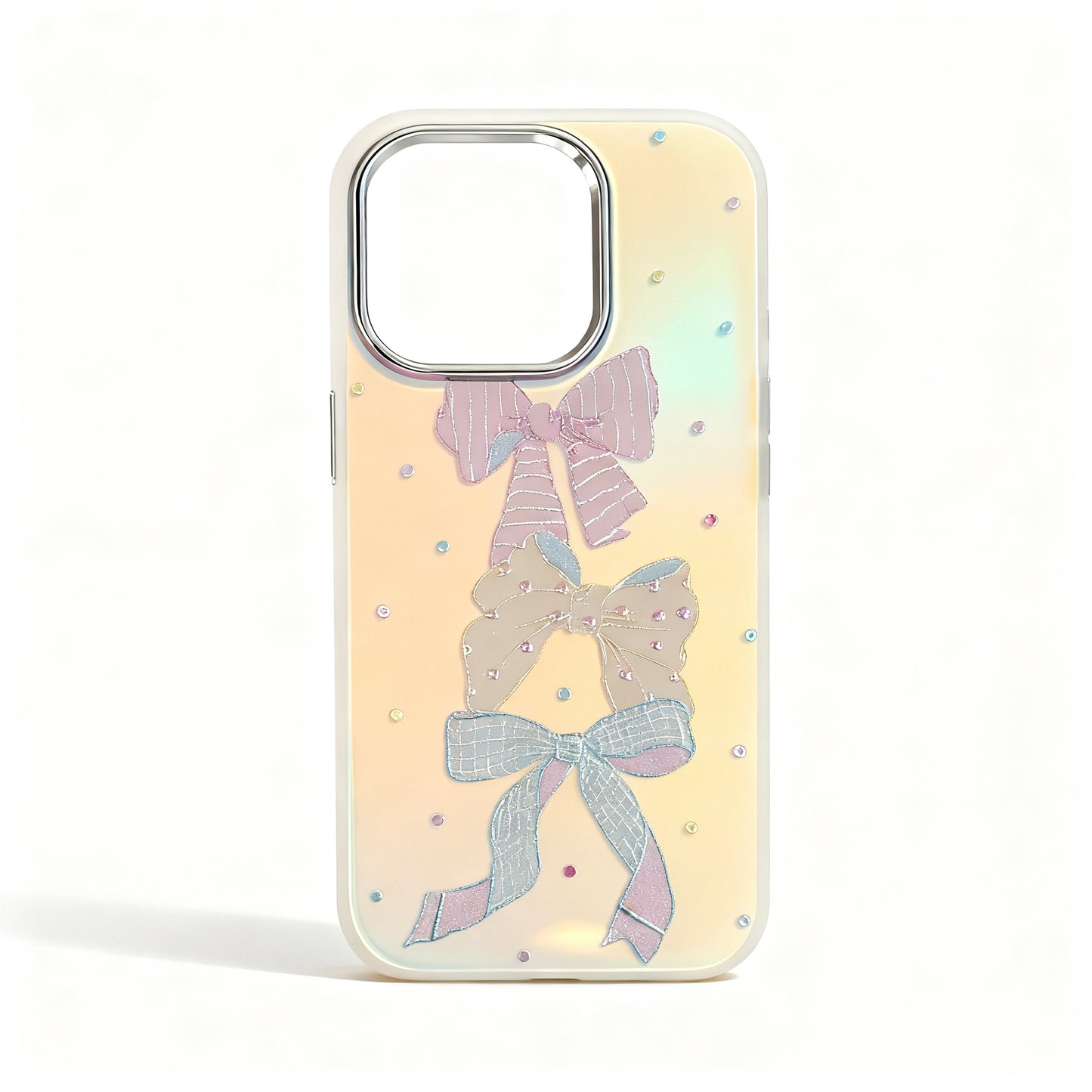Colorful Polka Dot Butterfly Bow Shockproof Phone Case for iPhone