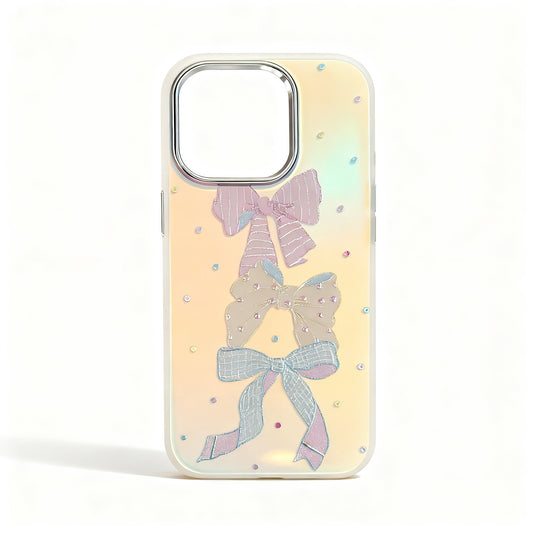Colorful Polka Dot Butterfly Bow Shockproof Phone Case for iPhone