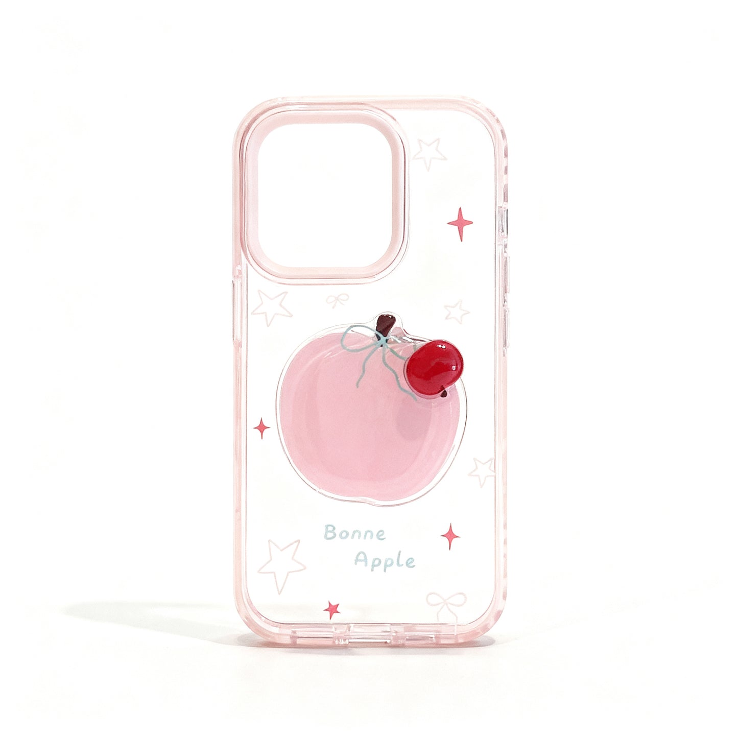 Pink Rotating Apple Design Soft Phone Case for iPhone