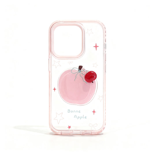 Pink Rotating Apple Design Soft Phone Case for iPhone