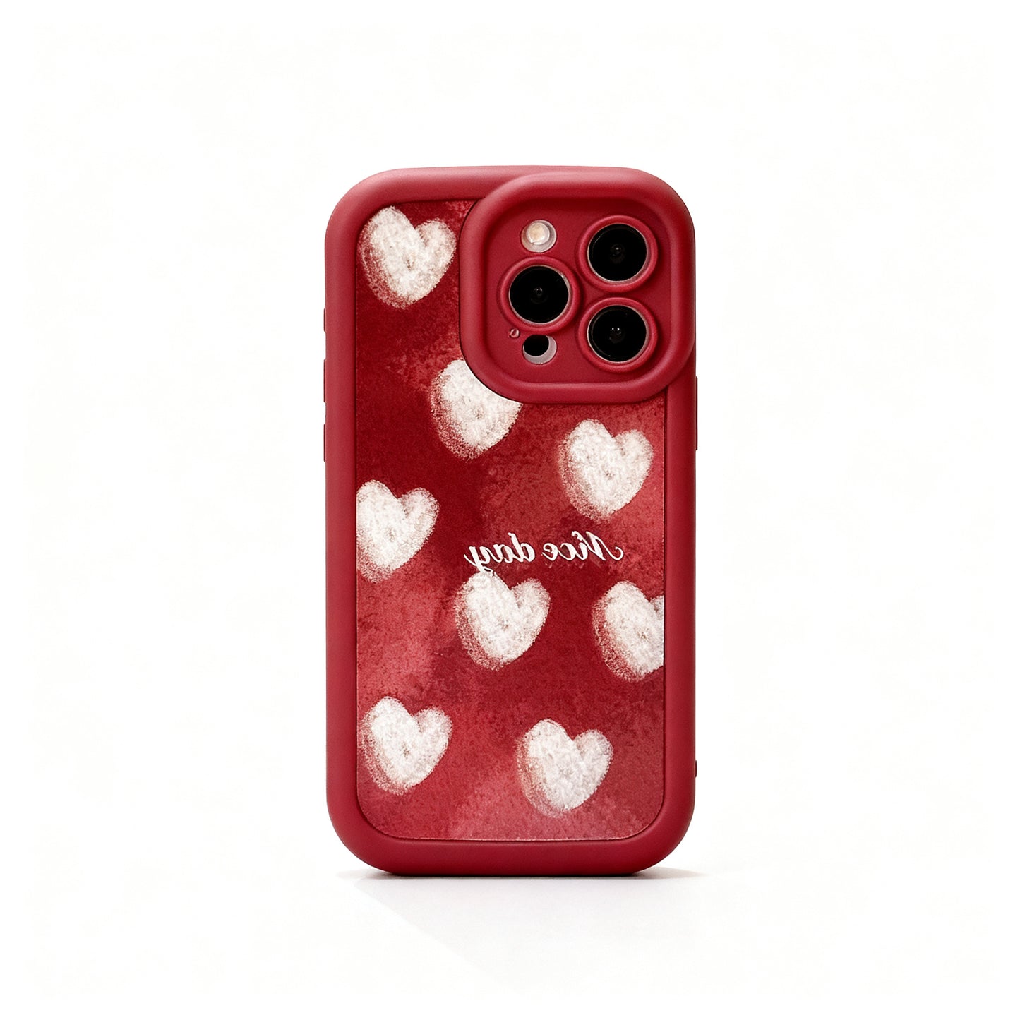 Vintage Wine Heart Pattern Soft Phone Case for iPhone