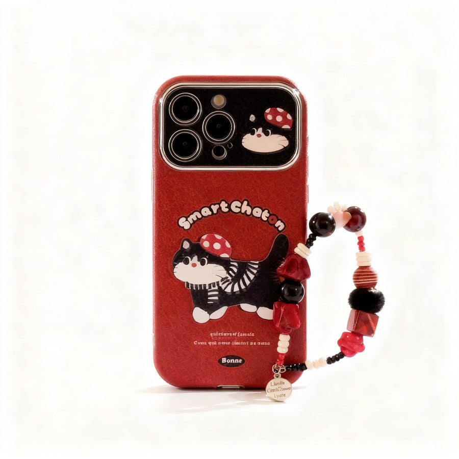 Red Cartoon Cat Soft Phone Case for iPhone