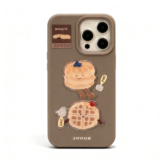 Cute Waffle Print Soft Phone Case for iPhone