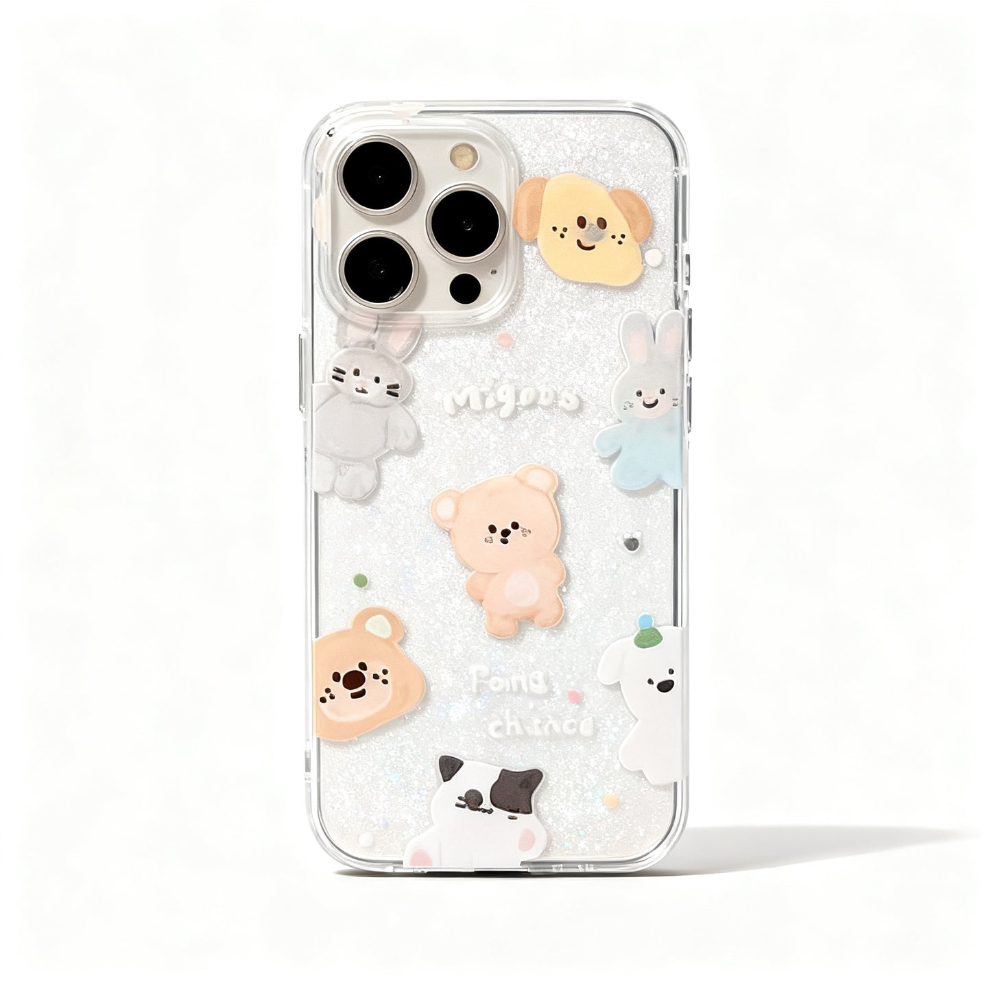 Cute Bear Oil Painting Soft Phone Case for iPhone