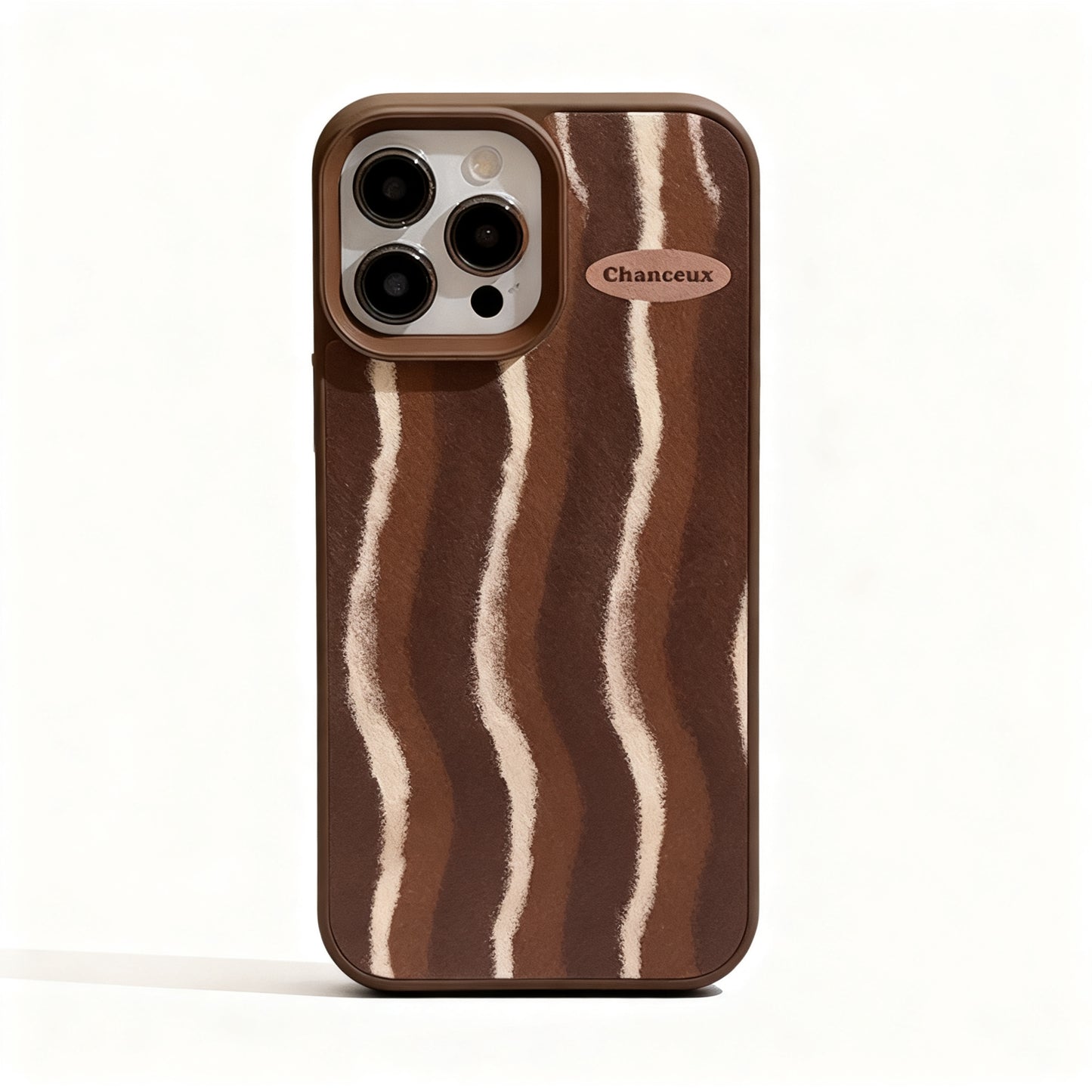 Vintage Brown Striped Shockproof Phone Case for iPhone