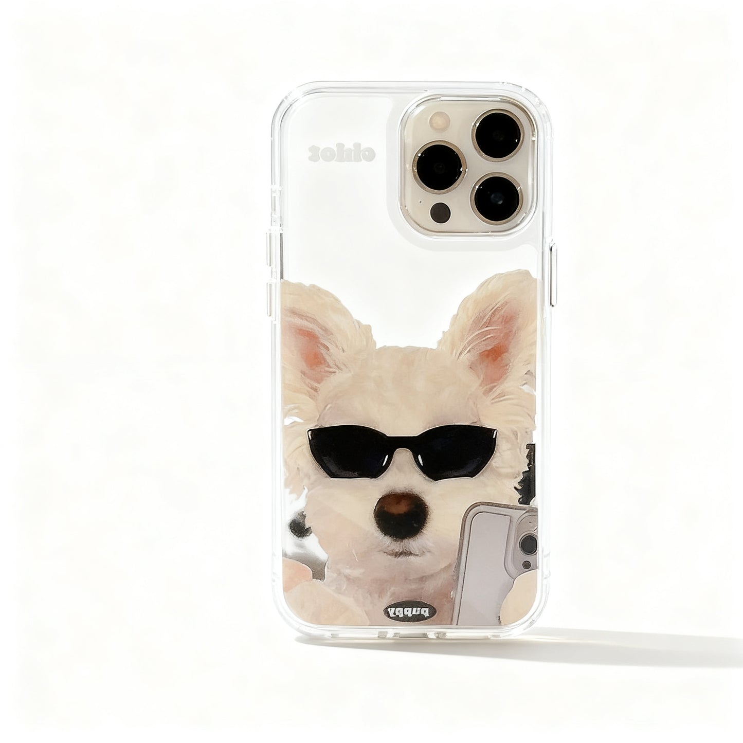 Cute Dog Print Glossy Phone Case for iPhone