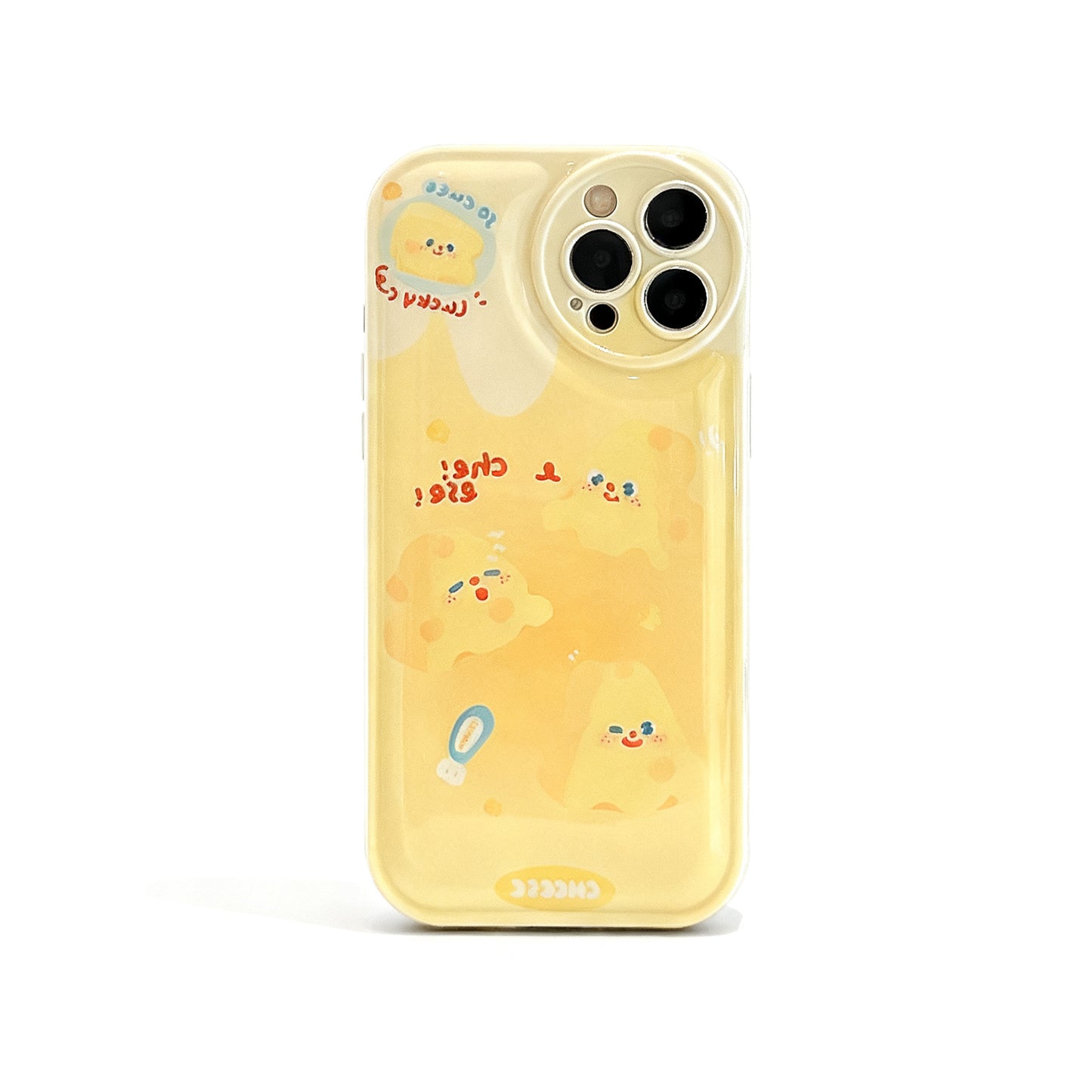 Glossy Cheese Design Soft Phone Case for iPhone