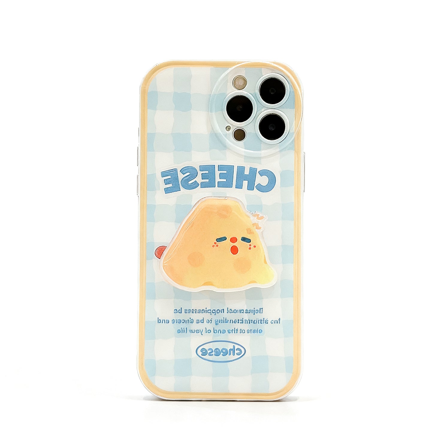 Cute Cheese Pattern Soft Phone Case with Stand for iPhone