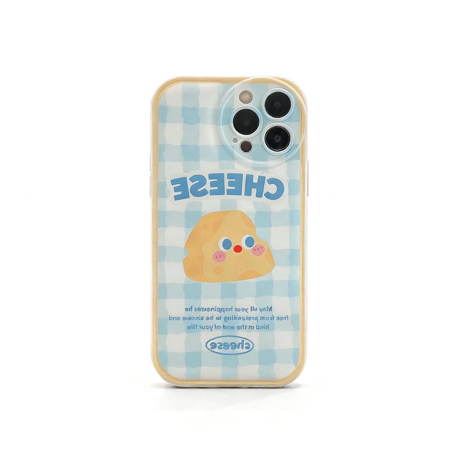 Cute Cheese Pattern Soft Phone Case with Stand for iPhone