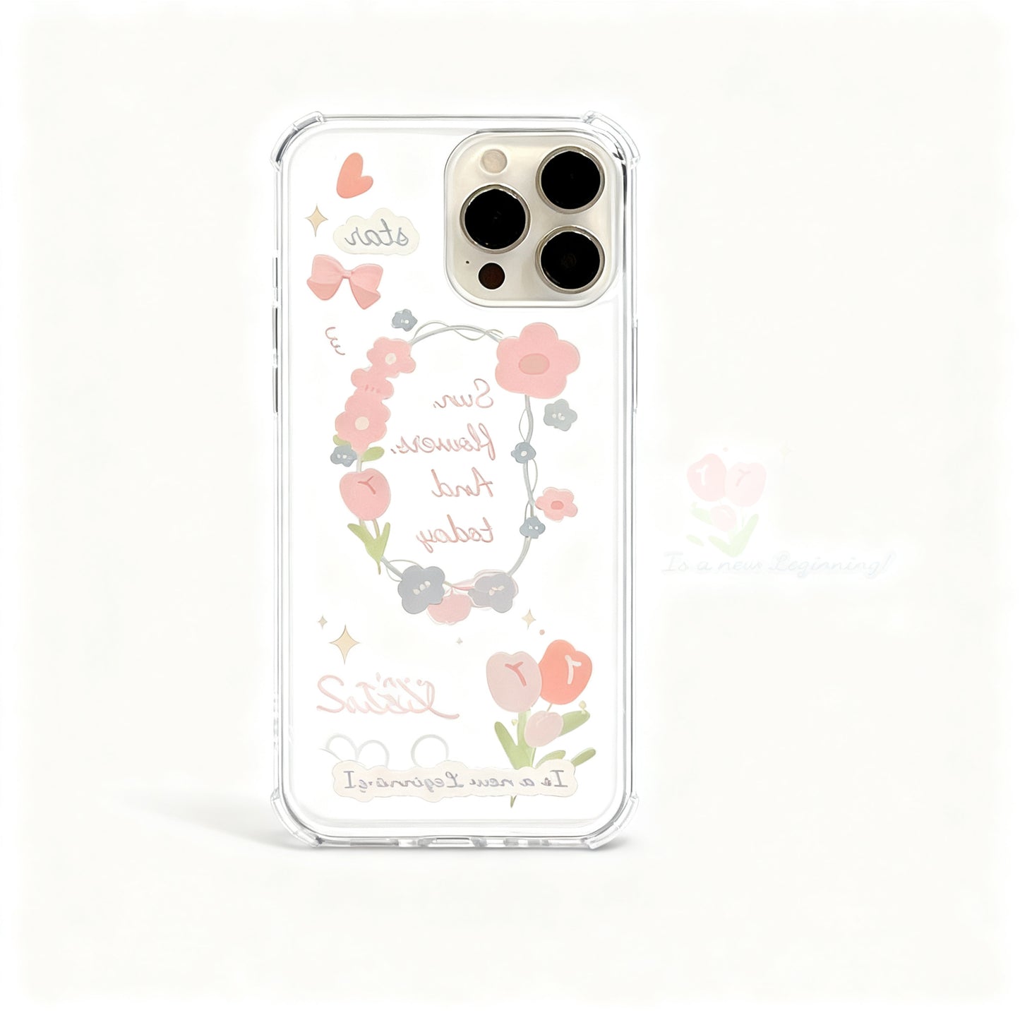 Cute Pink Floral Soft Phone Case for iPhone