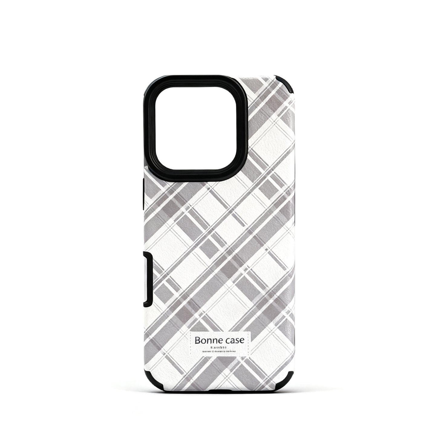Korean Style Brown Diamond Pattern Phone Case for iPhone