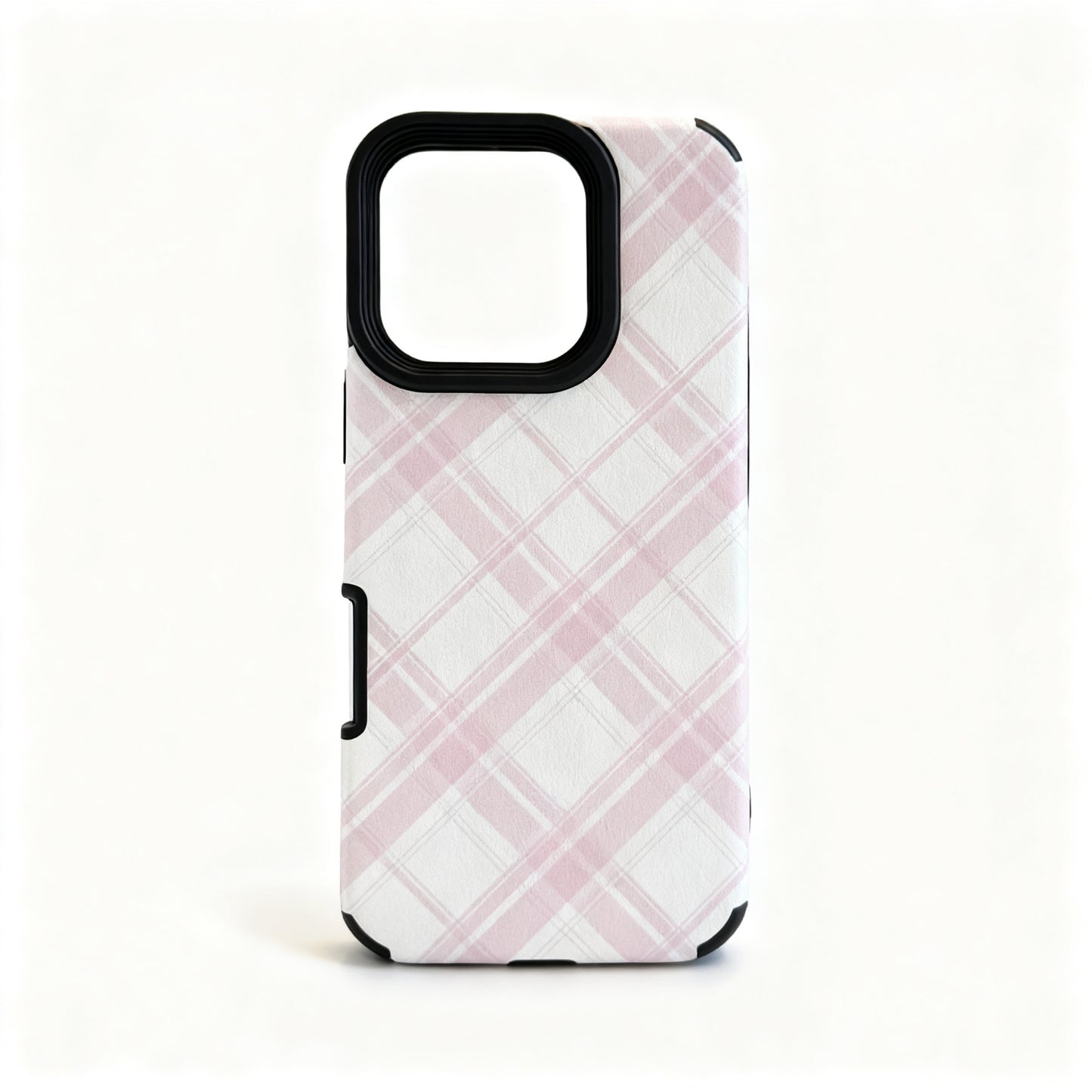 Korean Style Brown Diamond Pattern Phone Case for iPhone