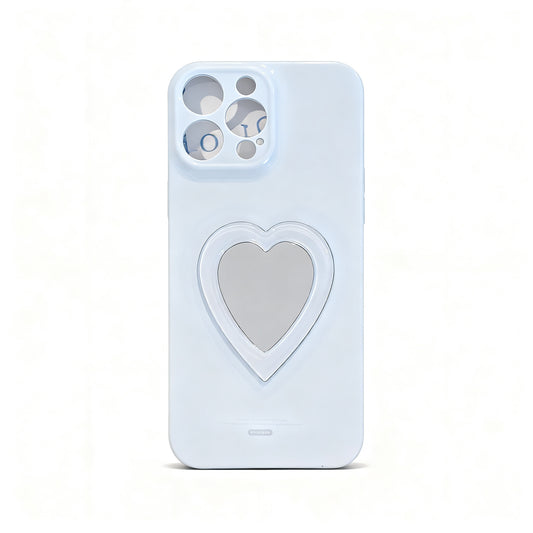 Glossy Pink Heart Mirror Soft Phone Case for iPhone