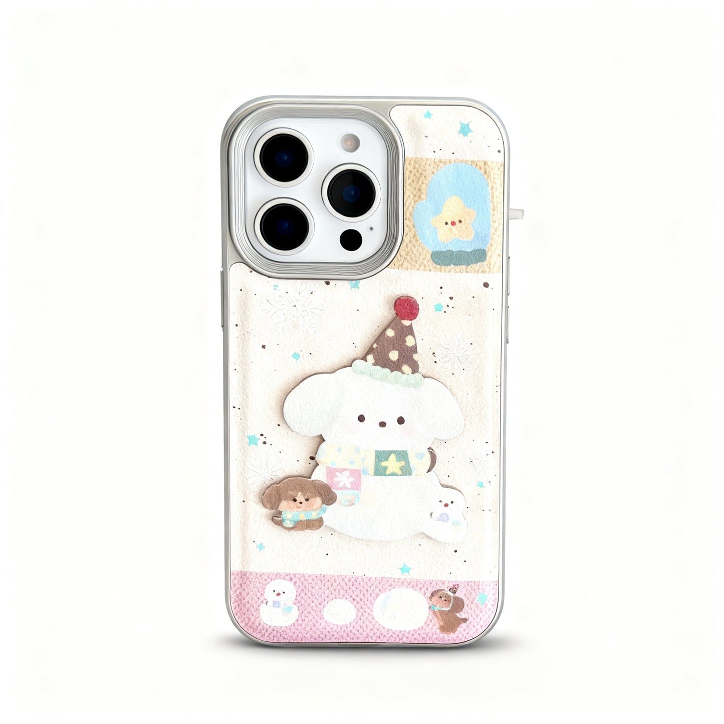 Cute Pink Puppy 3D Shockproof Phone Case for iPhone