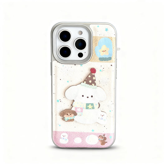 Cute Pink Puppy 3D Shockproof Phone Case for iPhone