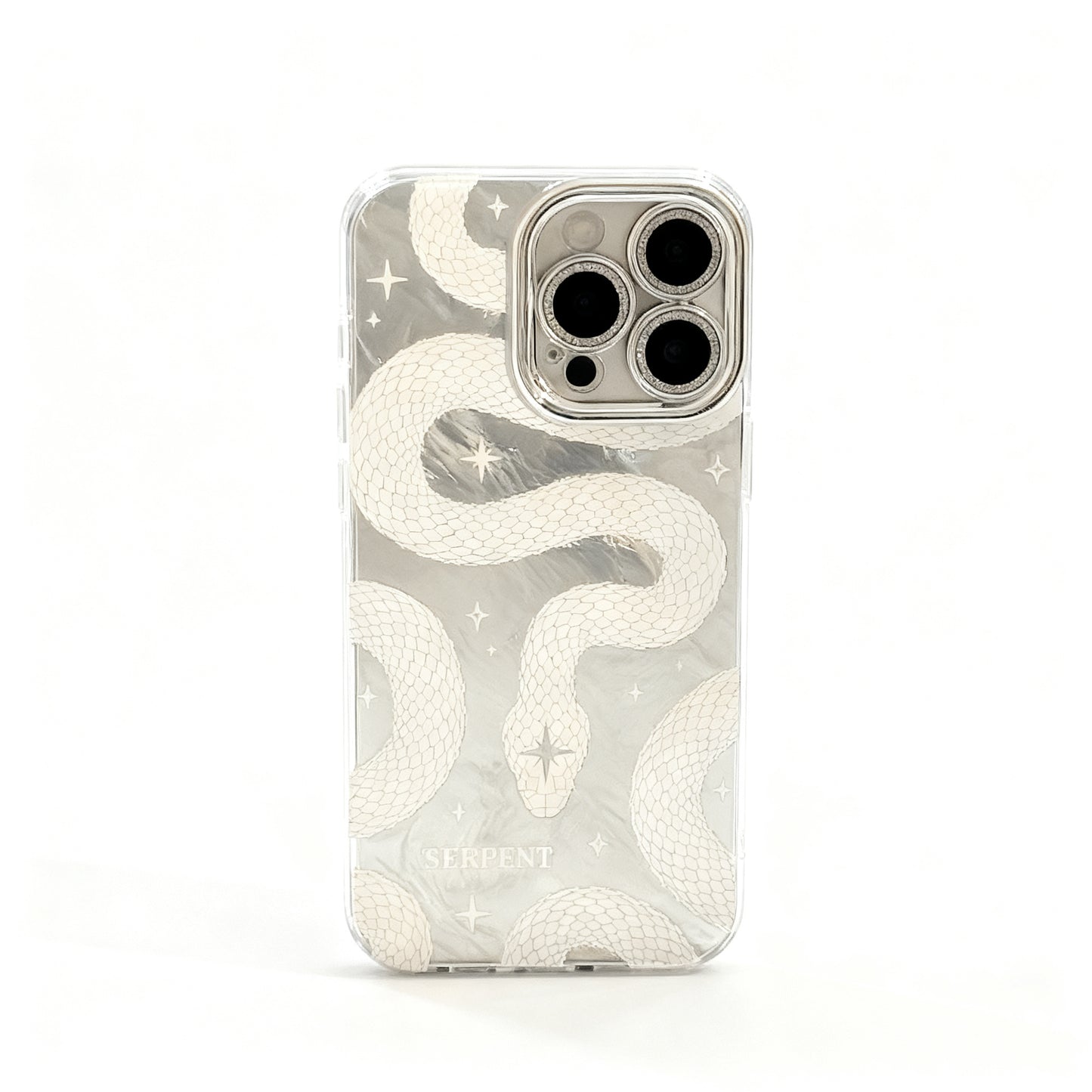 White Python Print Glossy Phone Case for iPhone