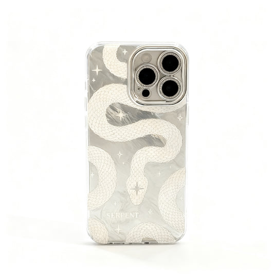 White Python Print Glossy Phone Case for iPhone