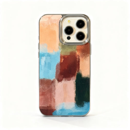 Artistic Color-Block Soft Phone Case for iPhone