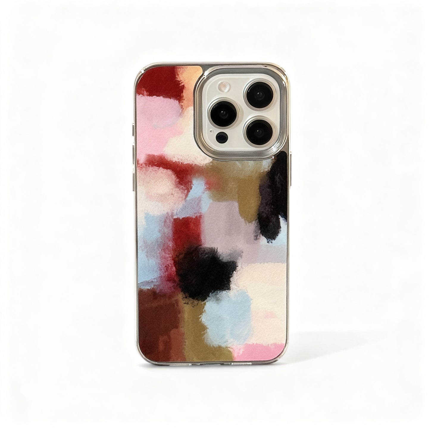 Artistic Color-Block Soft Phone Case for iPhone