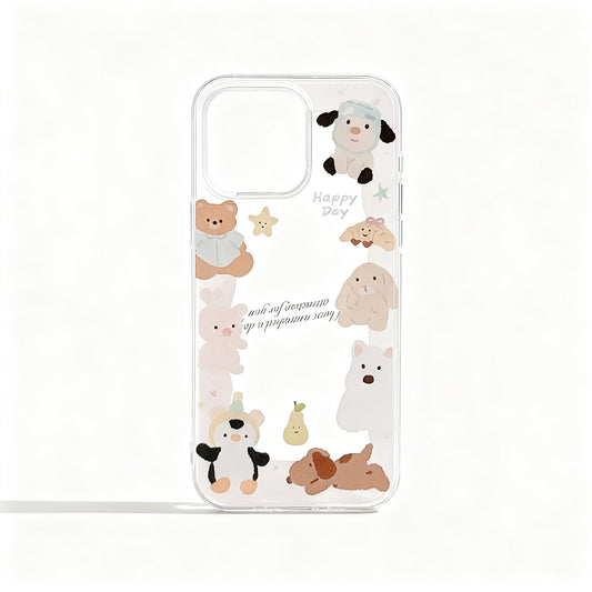 Cute Pink Animal Soft Phone Case for iPhone